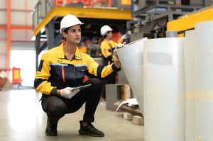 plano medio de un hombre trabajando con una tableta