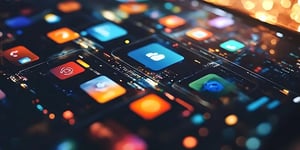 digitaalinen tabletti, jossa on useita avoimia sovelluksia